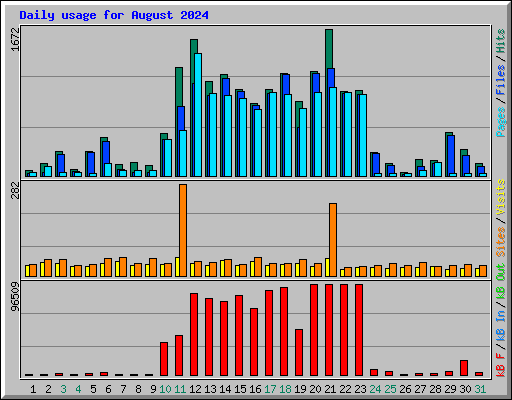 Daily usage for August 2024