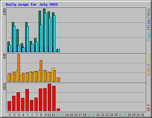Daily usage for July 2025