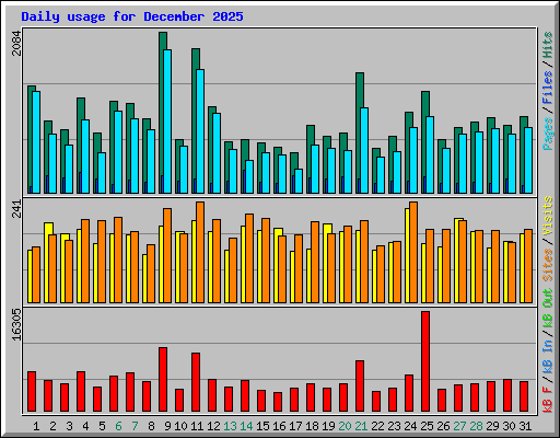 Daily usage for December 2025