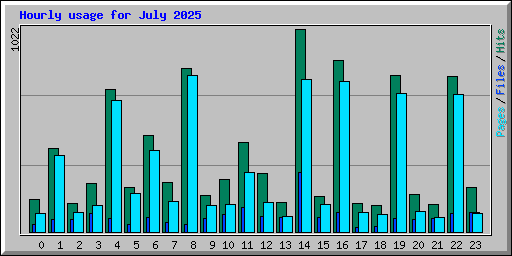 Hourly usage for July 2025
