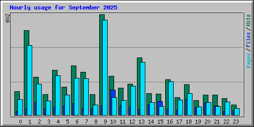 Hourly usage for September 2025