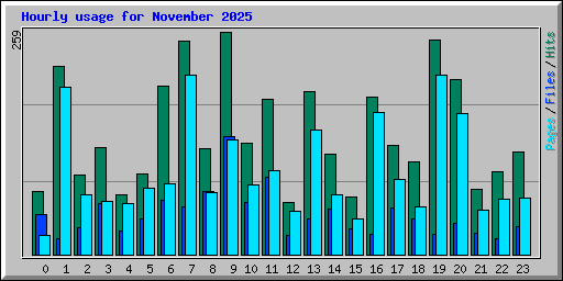 Hourly usage for November 2025