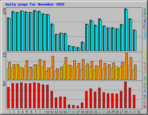 Daily usage for November 2025
