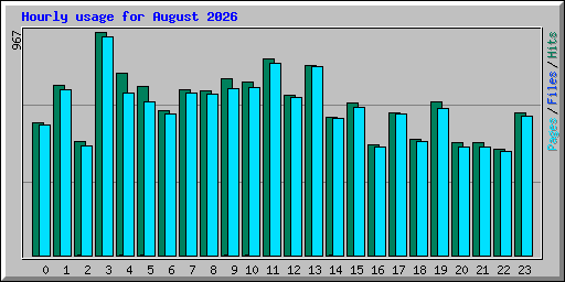 Hourly usage for August 2026